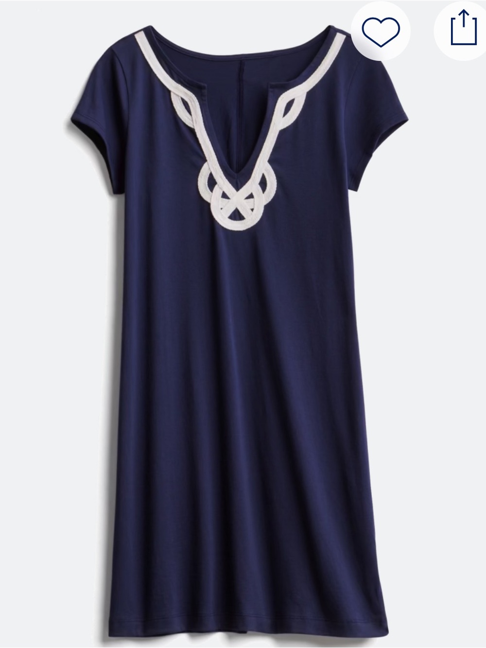 Lilly Pulitzer Navy Dress with White Appliqué Trim